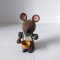 *Figurina jucarie lemn decor pom Craciun, soricel, vintage vechi, cu agatatoare