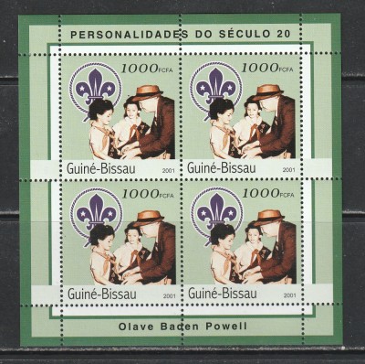 Guinea Bissau 2001 - Personalitati ale secolului XX Olave Baden Powel S/S 1v MNH foto