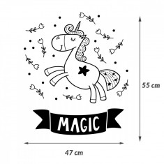 Sticker Autocolant Decorativ Unicorn Magic, 55?47 cm, Oracal foto