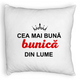 Perna Decorativa Fluffy, pentru Bunica 9, 40x40 cm, Alba, Husa Detasabila, Burduf