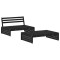 Set mobilier relaxare gradina, 2 piese, negru, lemn masiv pin
