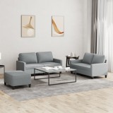 VidaXL Set de canapele cu perne, 3 piese, gri deschis, textil