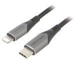 Cablu USB 2.0 Apple Lightning la USB C 1,5m Negru, Vention