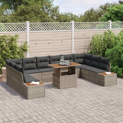 vidaXL Set de masă pentru grădină 11 pcs Gri și Brown 100 x 55 x 73 cm 3350106 foto