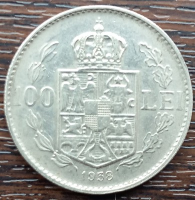 (MR12) MONEDA ROMANIA - 100 LEI 1938, CAROL II, RARA foto