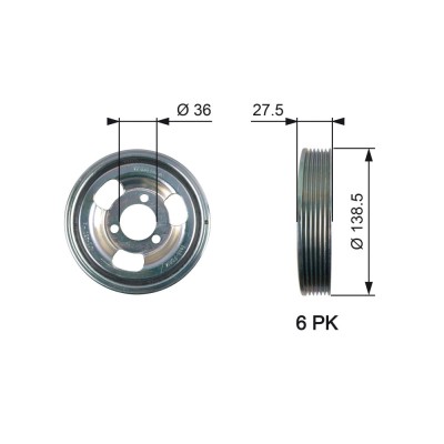 GATES TVD1117 DriveAlign&amp;reg; Fulie curea, arbore cotit foto