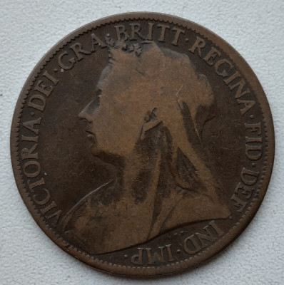 Moneda Regatul Unit - 1 Penny 1898 foto