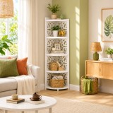 Cumpara ieftin Raft organizator decorativ cu 5 etaje, pentru living, baie sau dormitor, dimensiuni 120x23cm, alb