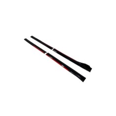 Set prelungiri ornament praguri laterale tuning culoare Negru Lucios-Rosu Cod: PRG1012 Automotive TrustedCars