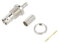 Conector Micro BNC mamă 75&Omega;, aurit