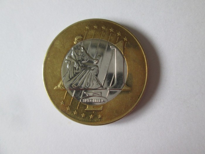 Malta 1 Euro 2003 Specimen moneda test/probă,diametrul=32,5 mm,greutate=20 grame