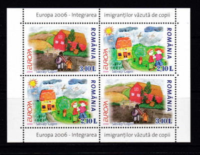 RO 2006 LP 1718b &amp;quot;Europa 2006- Integrarea imigrantilor &amp;quot;,2xS,colita 374 II,MNH foto