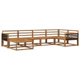 vidaXL Set de canapele de exterior 6 pcs natural Lemn Solid de Acacia 3382702