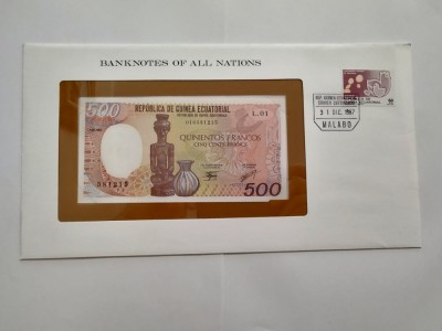 Guinea Ecuatoriala - 500 Francs 1965 - In plic de prezentare foto