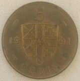 Moneda Ghana - 5 Cedis 1991 - Rara, Africa