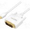 Cablu DisplayPort - DVI, DVI-D (24+1) mufa, mini DisplayPort mufa, 3m, alb, LOGILINK - CV0138