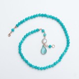 Cumpara ieftin Colier Lilou din jad verde acvatic și cuarț