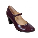Pantofi dama visinii, eleganti, din piele naturala TOC 7cm - P104VIS7