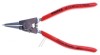 Cleste Inele Siguranta Exterioare Knipex 46 13 A0, Varf Drept, Cromat, Maner Plastic