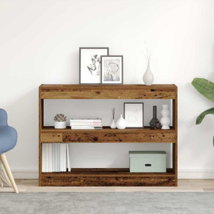 vidaXL Bibliotecă/Separator de cameră din lemn vechi, 100x30x72 cm, Fabricată din lemn compus