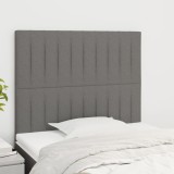 Cumpara ieftin Tăblii de pat, 2 buc, gri &icirc;nchis, 90x5x78/88 cm, textil