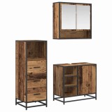 vidaXL Set de mobilier pentru baie 3 pcs Lemn vechi 65 x 33 x 60 cm 3402369