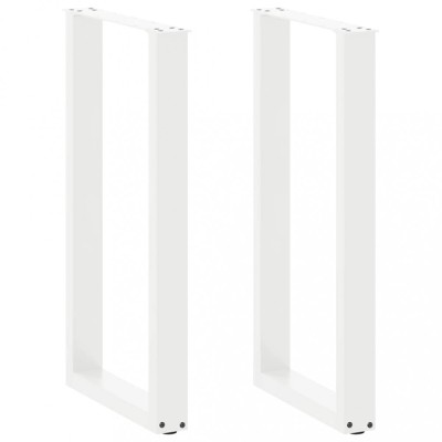 vidaXL Picioare de masă de bar &amp;icirc;n formă de U, 2 buc., alb, 50x(90-91) cm, oțel 4013221 foto