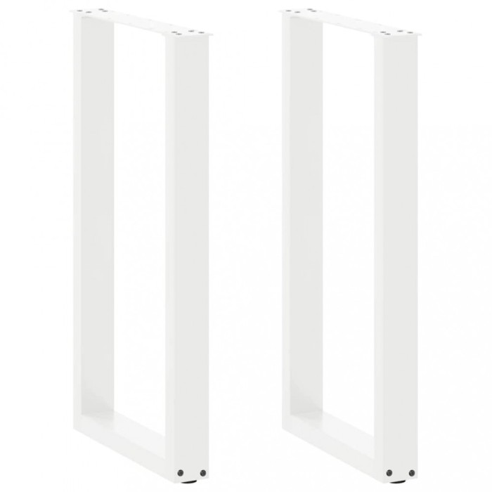 vidaXL Picioare de masă de bar &icirc;n formă de U, 2 buc., alb, 50x(90-91) cm, oțel 4013221