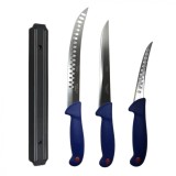 Cumpara ieftin Set profesional de macelarie, transat, injunghiat ,dezosat, filetat, 3 cutite otel carbon, suport magnetic