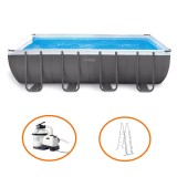 Piscina Intex Cadru Metalic Dreptunghiulara 549x274x132cm, Pompa Filtrare, Scara inclusa