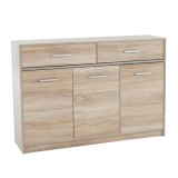 Cumpara ieftin Comoda 3 usi 2 sertare din pal natur stejar sonoma Teyo 123x34x85 cm