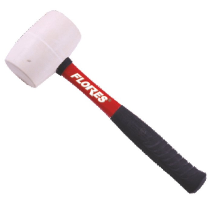 Ciocan de cauciuc alb, 500 g, lungime 290 mm, cu maner izolat