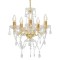 Gossi candelabru cu margele de cristal, auriu, rotund, 5 x e14