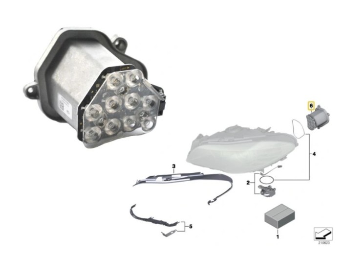 Modul LED BMW Seria 5 (F10/F11), 12.2009-08.2017, partea dreapta, pentru semnalizare fata; LED,