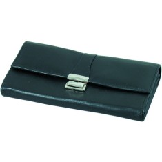 Portmoneu din piele Nappa culoare neagra, 5 compatimente