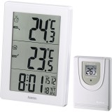 Statie meteo Hama EWS-3000, Ceas radio DCF, Senzor wireless, Termometru, Functie alarma, Alb