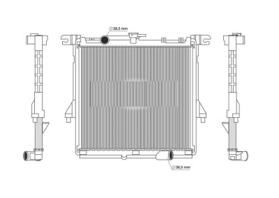 Radiator apa racire motor SRL, ISUZU D-MAX, 01.2020- motor 1.9 Ddi; cv manuala, aluminiu/ plastic brazat, 610x570x16 mm, foto