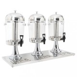 vidaXL Dozator triplu de suc, oțel inoxidabil, 3 x 8 L