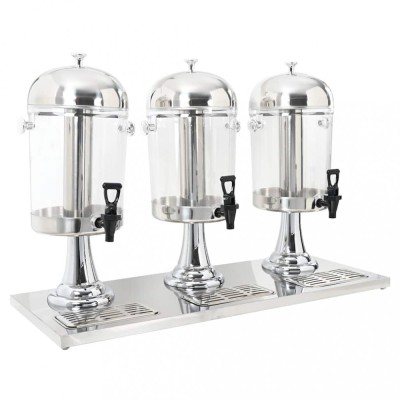 Dozator triplu de suc, oțel inoxidabil, 3 x 8 L foto
