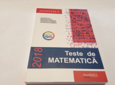 TESTE DE MATEMATICA POLITEHNICA-2018 ADMITEREA LA POLITEHNICA--RF14/0 foto