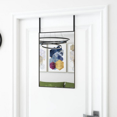 vidaXL Oglindă pentru ușă, negru, 40x60 cm, sticlă și aluminiu foto