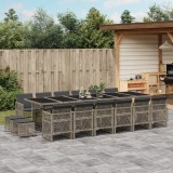 Gossi set mobilier de gradina cu perne, 17 piese, gri, poliratan