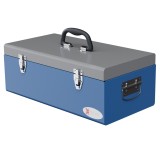 DURHAND Caisse boite &agrave; outils en m&eacute;tal transportable cu 3 m&acirc;nere, 2 &icirc;ncuietori, dim. 50L x 26l x 18,5H cm, bleu | Aosom Romania