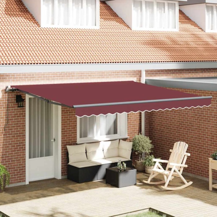 vidaXL Copertina retractabilă manual, vișiniu, 400x300 cm 3310186