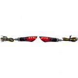 Semnalizator LED Mini pentru motocicleta, lumina de spate duala, universala, neagra, cu marcaj E Performance AutoTuning