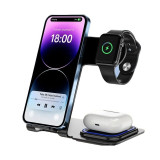 Statie de incarcare tip Wireless 3in1, Fast Charge 15W, MagSafe compatibil iPhone, Smart Watch si AirPods Samsung, Huawei