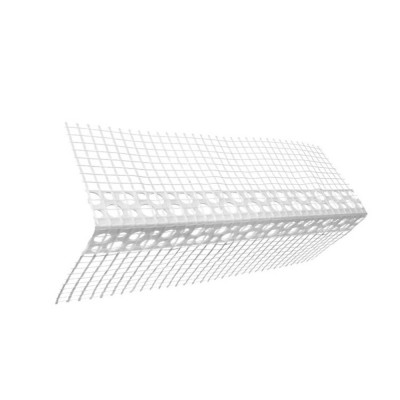 Set 25 Coltare din PVC, 10x10 mm, 2 m, Cu Plasa, Alb, Profil pentru Colt Exterior, Coltar Exterior, Coltar PVC, Profil Colturi, Profil Colturi Exterio foto