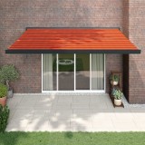 VidaXL Copertină retractabilă portocaliu/maro 4,5x3 m, textil/aluminiu