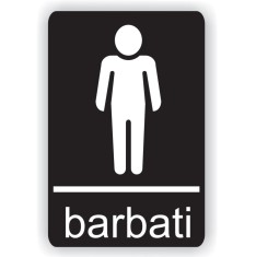 Indicator semnalizare Toaleta barbati, PVC, 14 x 10 cm