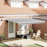 Copertina Retractabila Manuala LED vidaXL Antracit/Alb 400x300cm, Impermeabila, Protectie UV